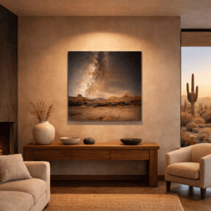 Picture of Milky Way above sandstone desert in living room